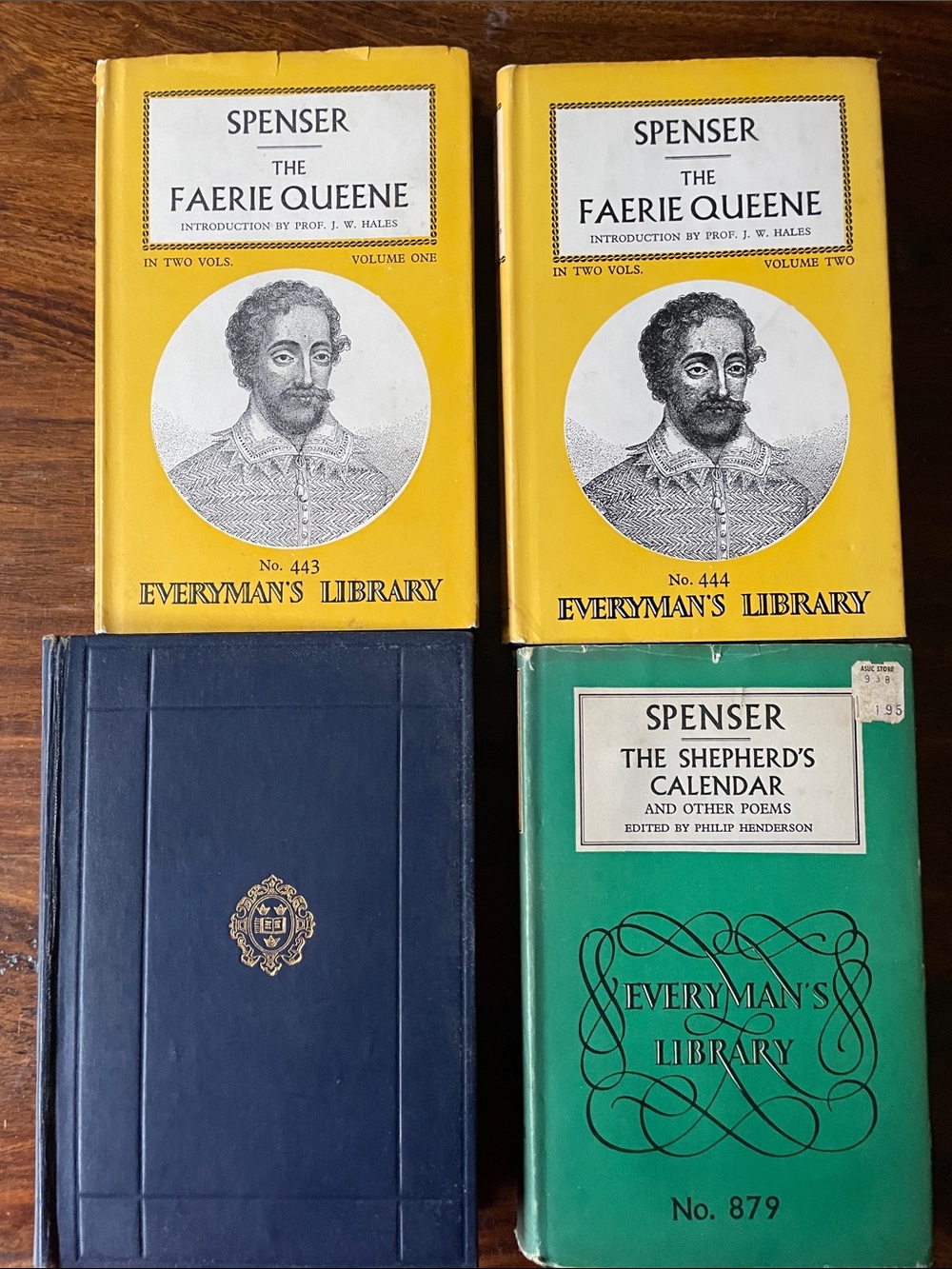 4 Edmund Spenser Vintage Hardcover Books Faerie Queen Shepherd’s Calendar Oxford
